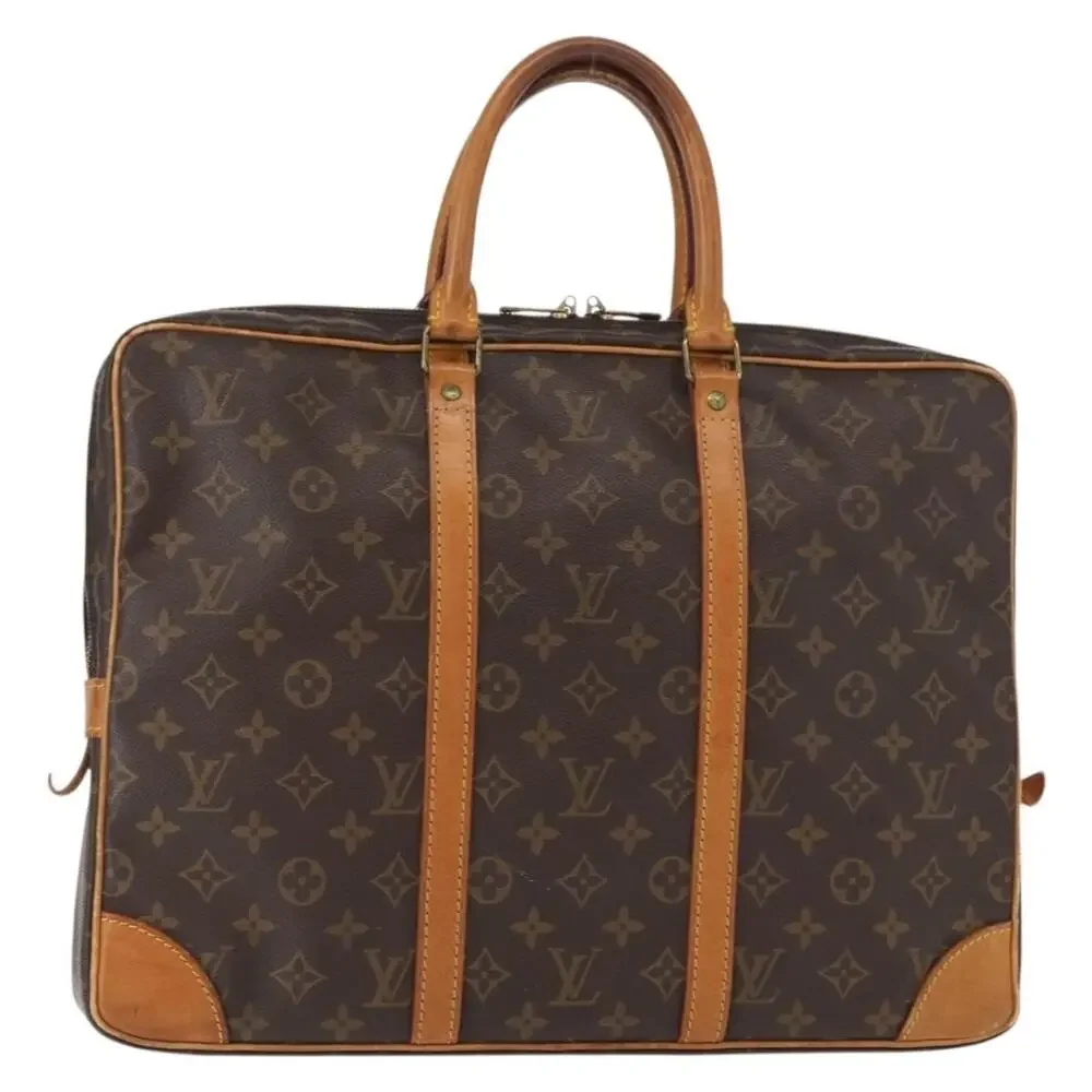 Louis Vuitton Monogram Porte Documents Voyage Business Bag Brown